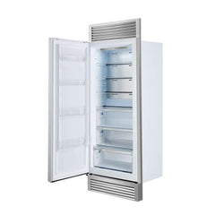 Forno Maderno 28-Inch Built-In Convertible Refrigerator in White with Antique Brass Handle, 13.6 cu.ft. with Decorative Trim - 32-Inch Wide - FFFFD1722-32 - The Home Selection