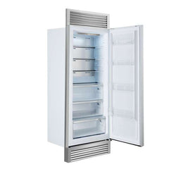 Forno Maderno 28-Inch Built-In Convertible Refrigerator in White with Antique Brass Handle, 13.6 cu.ft. with Decorative Trim - 32-Inch Wide - FFFFD1722-32 - The Home Selection