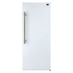 Forno Maderno 28-Inch Convertible Upright Freezer/Refrigerator in White with Antique Brass Handle, 13.6 cu.ft. - FFFFD1722-28 - The Home Selection