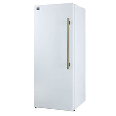 Forno Maderno 28-Inch Convertible Upright Freezer/Refrigerator in White with Antique Brass Handle, 13.6 cu.ft. - FFFFD1722-28 - The Home Selection