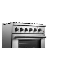 Forno Marco 30-inch Dual Fuel Range Stainless Steel, 4 Sealed Burners - 37,000 BTU, 4.32 cu.ft. True Convection Oven - FFSGS6197-30 - The Home Selection