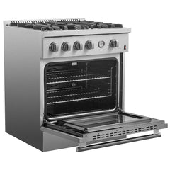 Forno Marco 30-inch Gas Range, 4 Burners 37,000 BTU, 4.32 cu.ft. Convection Oven - FFSGS6277-30 - The Home Selection