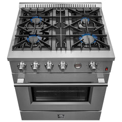 Forno Marco 30-inch Gas Range, 4 Burners 37,000 BTU, 4.32 cu.ft. Convection Oven - FFSGS6277-30 - The Home Selection