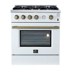 Forno Marco 30-inch Gas Range, 4 Burners 37,000 BTU, 4.32 cu.ft. Convection Oven - FFSGS6277-30 - The Home Selection