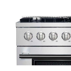 Forno Marco 36-Inch Dual Fuel Range Stainless Steel, 6 Sealed Burners - 67,000 BTU, 5.36 cu.ft. True Convection Oven - FFSGS6197-36 - The Home Selection