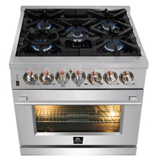Forno Massimo 30-Inch Dual Fuel Range in Stainless Steel (FFSGS6125-30) - The Home Selection