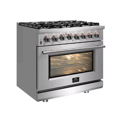 Forno Massimo 30-Inch Dual Fuel Range in Stainless Steel (FFSGS6125-30) - The Home Selection
