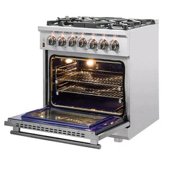 Forno Massimo 30-Inch Dual Fuel Range in Stainless Steel (FFSGS6125-30) - The Home Selection
