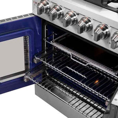 Forno Massimo 30-Inch French Door Gas Range in Stainless Steel (FFSGS6439-30) - The Home Selection