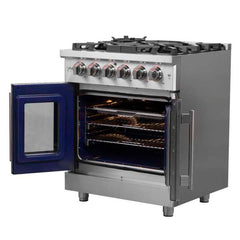 Forno Massimo 30-Inch French Door Gas Range in Stainless Steel (FFSGS6439-30) - The Home Selection