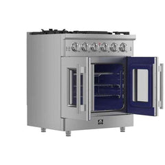 Forno Massimo 30-Inch French Door Gas Range in Stainless Steel (FFSGS6439-30) - The Home Selection