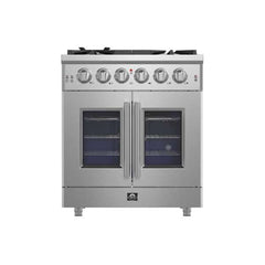 Forno Massimo 30-Inch French Door Gas Range in Stainless Steel (FFSGS6439-30) - The Home Selection