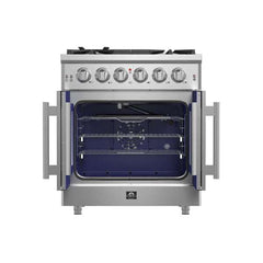 Forno Massimo 30-Inch French Door Gas Range in Stainless Steel (FFSGS6439-30) - The Home Selection