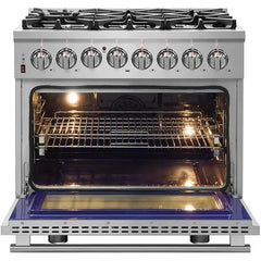 Forno Massimo 36" Dual Fuel Range in Stainless Steel - FFSGS6125-36 - The Home Selection