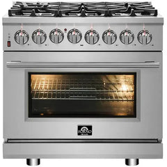 Forno Massimo 36" Dual Fuel Range in Stainless Steel - FFSGS6125-36 - The Home Selection