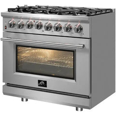 Forno Massimo 36" Dual Fuel Range in Stainless Steel - FFSGS6125-36 - The Home Selection