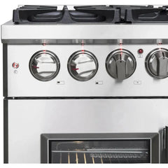 Forno Massimo 36" Freestanding French Door Dual Fuel Range with 6 Sealed Burners, 5.36 cu. ft. Oven Capacity, Continuous Grates, Air Fry and Convection Oven - FFSGS632536 - The Home Selection