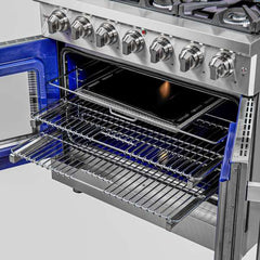 Forno Massimo 36-Inch French Door Gas Range in Stainless Steel (FFSGS6439-36) - The Home Selection