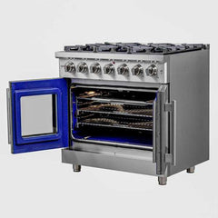 Forno Massimo 36-Inch French Door Gas Range in Stainless Steel (FFSGS6439-36) - The Home Selection