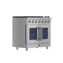 Forno Massimo 36-Inch French Door Gas Range in Stainless Steel (FFSGS6439-36) - The Home Selection
