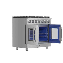 Forno Massimo 36-Inch French Door Gas Range in Stainless Steel (FFSGS6439-36) - The Home Selection