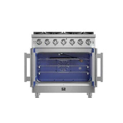 Forno Massimo 36-Inch French Door Gas Range in Stainless Steel (FFSGS6439-36) - The Home Selection
