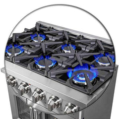 Forno Massimo 36-Inch French Door Gas Range in Stainless Steel (FFSGS6439-36) - The Home Selection