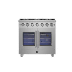 Forno Massimo 36-Inch French Door Gas Range in Stainless Steel (FFSGS6439-36) - The Home Selection