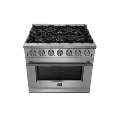 Forno Massimo 36-Inch Gas Range in Stainless Steel - FFSGS6239-36 - The Home Selection