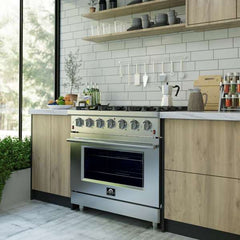 Forno Massimo 36-Inch Gas Range in Stainless Steel - FFSGS6239-36 - The Home Selection