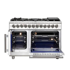 Forno Massimo 48″ Freestanding French Door Dual Fuel Range with 8 Burners - FFSGS6325-48 - The Home Selection