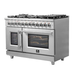 Forno Massimo 48″ Freestanding French Door Dual Fuel Range with 8 Burners - FFSGS6325-48 - The Home Selection