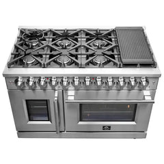 Forno Massimo 48″ Freestanding French Door Dual Fuel Range with 8 Burners - FFSGS6325-48 - The Home Selection
