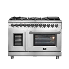 Forno Massimo 48″ Freestanding French Door Dual Fuel Range with 8 Burners - FFSGS6325-48 - The Home Selection