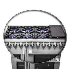 Forno Massimo 48-Inch French Door Gas Range in Stainless Steel (FFSGS6439-48) - The Home Selection