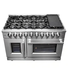 Forno Massimo 48-Inch French Door Gas Range in Stainless Steel (FFSGS6439-48) - The Home Selection