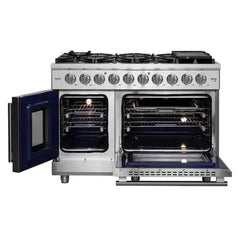 Forno Massimo 48-Inch French Door Gas Range in Stainless Steel (FFSGS6439-48) - The Home Selection