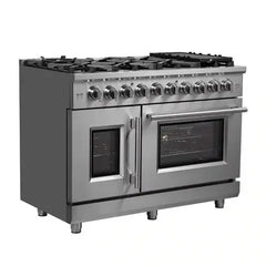 Forno Massimo 48-Inch French Door Gas Range in Stainless Steel (FFSGS6439-48) - The Home Selection