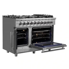 Forno Massimo 48-Inch French Door Gas Range in Stainless Steel (FFSGS6439-48) - The Home Selection