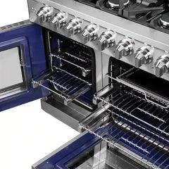 Forno Massimo 48-Inch French Door Gas Range in Stainless Steel (FFSGS6439-48) - The Home Selection