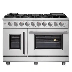 Forno Massimo 48-Inch French Door Gas Range in Stainless Steel (FFSGS6439-48) - The Home Selection