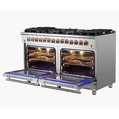 Forno Massimo 60-Inch Freestanding Dual Fuel Range in Stainless Steel (FFSGS6125-60) - The Home Selection