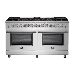Forno Massimo 60-Inch Freestanding Dual Fuel Range in Stainless Steel (FFSGS6125-60) - The Home Selection