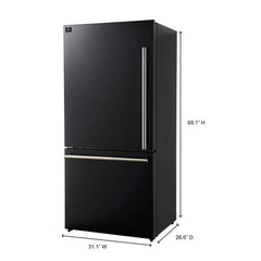 Forno Milano 2-Piece 62-Inch Freestanding Dual Bottom Freezer Refrigerator – 34.4 cu.ft, Touch Control, Ice Maker - FFFFD1787-60 - The Home Selection