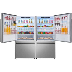 Forno Milano 2-Piece 62-Inch Freestanding Dual Bottom Freezer Refrigerator – 34.4 cu.ft, Touch Control, Ice Maker - FFFFD1787-60 - The Home Selection