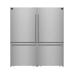 Forno Milano 2-Piece 62-Inch Freestanding Dual Bottom Freezer Refrigerator – 34.4 cu.ft, Touch Control, Ice Maker - FFFFD1787-60 - The Home Selection