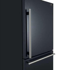 Forno Milano Espresso 31-Inch 17.2 cu. ft. Bottom Freezer Right Swing Door Refrigerator in Black - FFFFD1785-31BLK - The Home Selection
