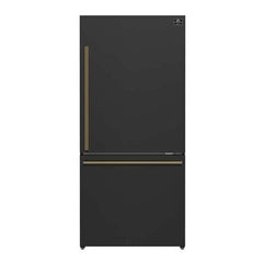 Forno Milano Espresso 31-Inch 17.2 cu. ft. Bottom Freezer Right Swing Door Refrigerator in Black - FFFFD1785-31BLK - The Home Selection