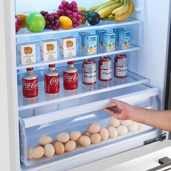 Forno Milano Espresso 31-Inch 17.2 cu. ft. Bottom Freezer Right Swing Door Refrigerator in White with Stainless Steel Handle (FFFFD1785-31WHT) - The Home Selection