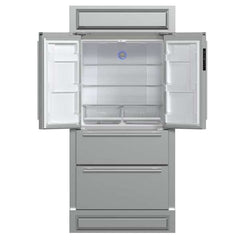 Forno Moena 36-inch Built-In French Door Refrigerator in Stainless Steel, 19.2 Cu.ft Total Capacity, Ice Maker with Decorative Grill - FFRBI1820-40MG - The Home Selection